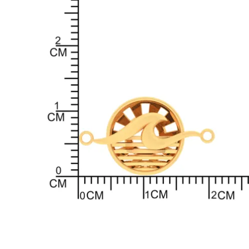 14k Wave Rising Majestic Gold Rakhi