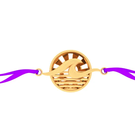 14k Wave Rising Majestic Gold Rakhi