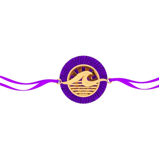 14k Wave Rising Majestic Gold Rakhi