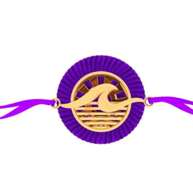 14k Wave Rising Majestic Gold Rakhi