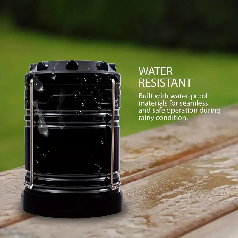2-Pieces: Super Bright LED Camping Lantern - Portable and Collapsible Emergency Flashlight with Battery Power