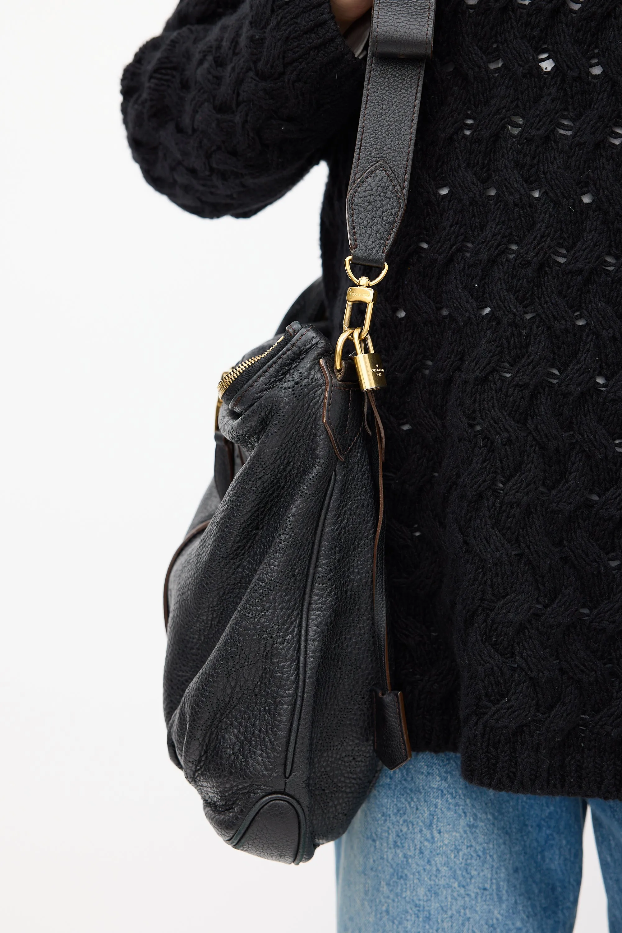 2012 Black Mahina Leather Selene MM Bag