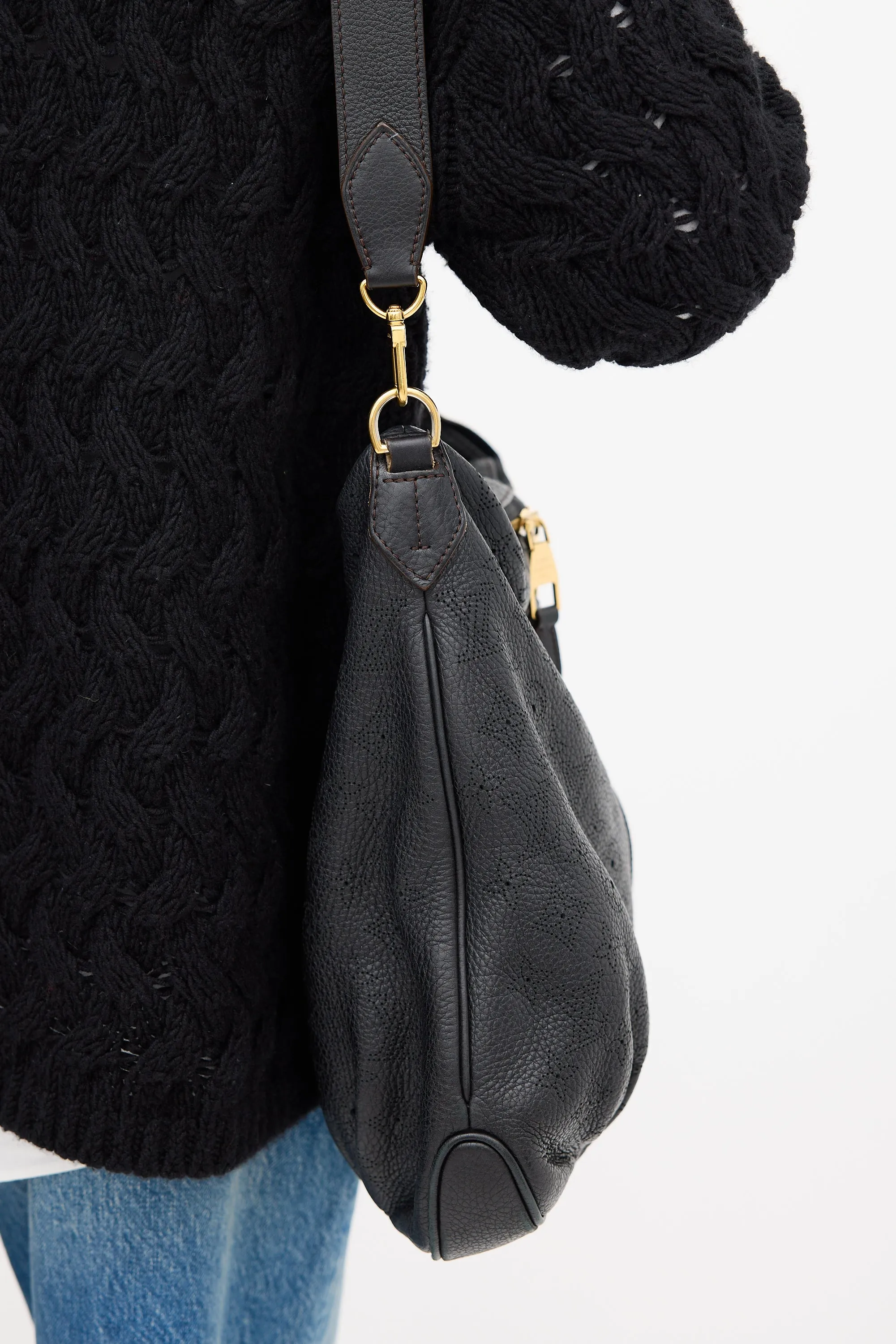 2012 Black Mahina Leather Selene MM Bag