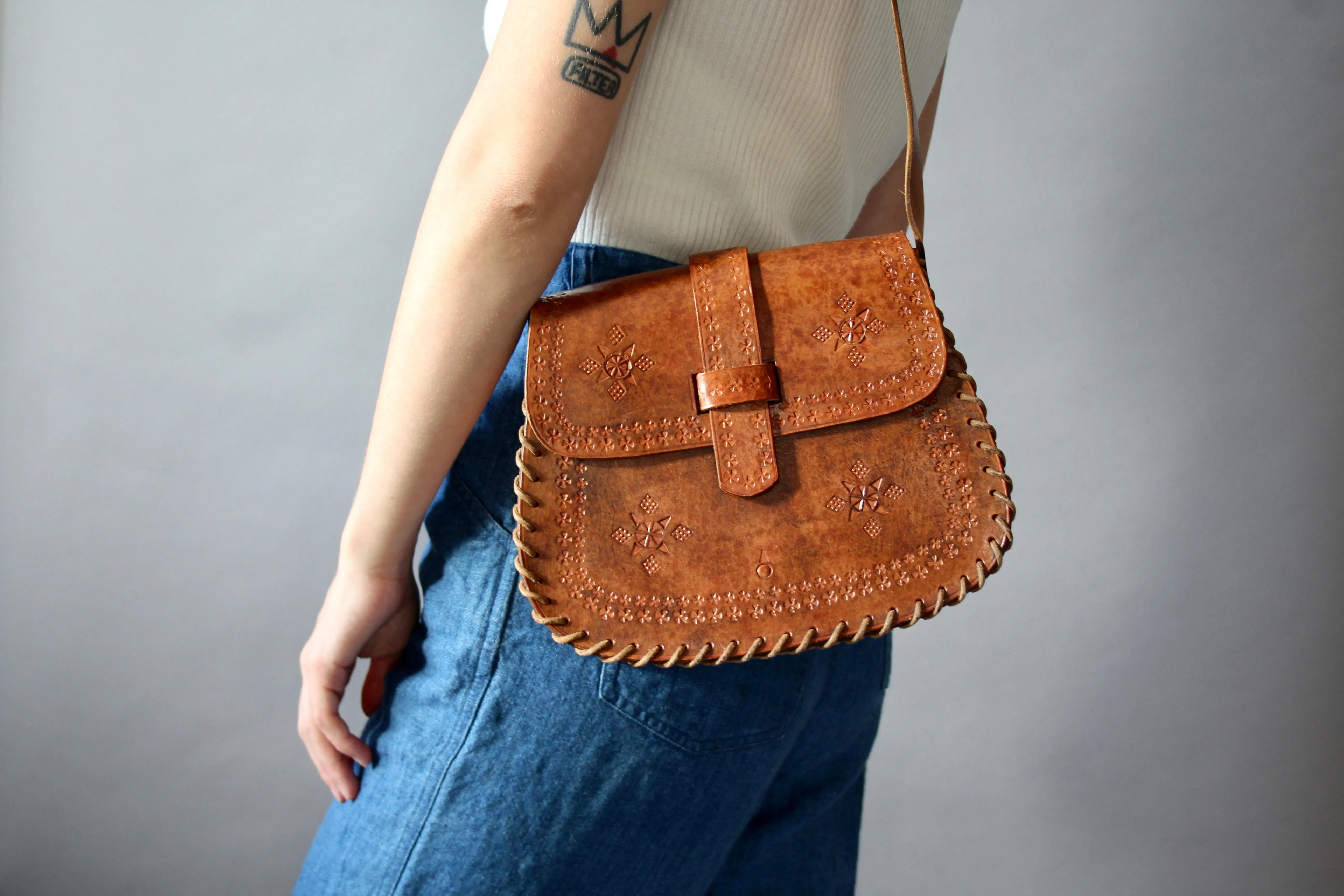 70s Leather Saddle Bag