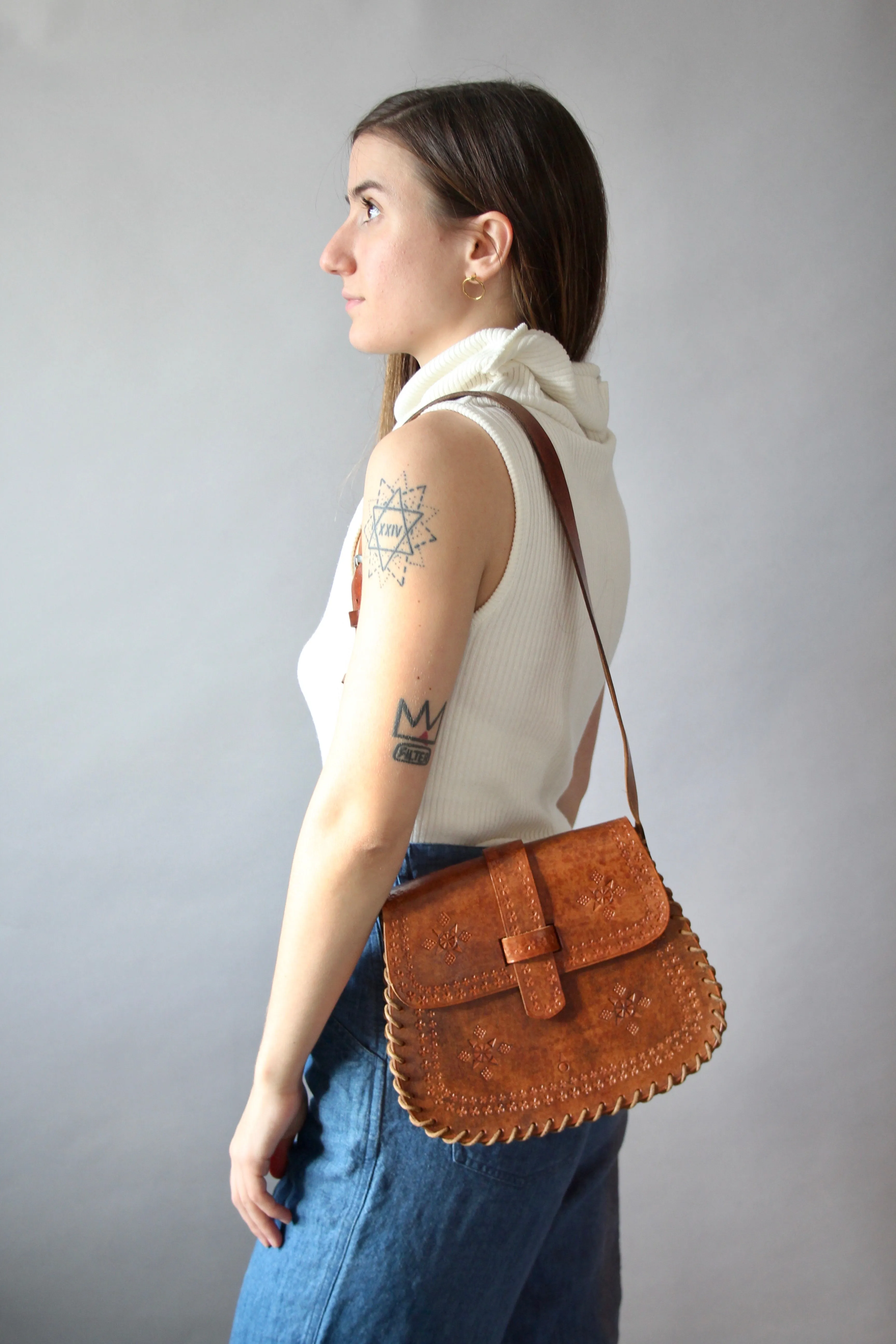 70s Leather Saddle Bag