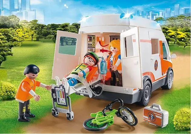Ambulance with Flashing Lights