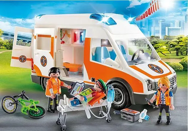 Ambulance with Flashing Lights