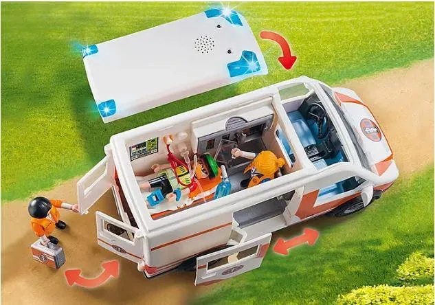Ambulance with Flashing Lights
