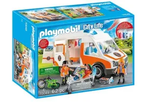 Ambulance with Flashing Lights