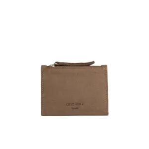 ANN KURZ Mini thin wallet nubuck taupe women