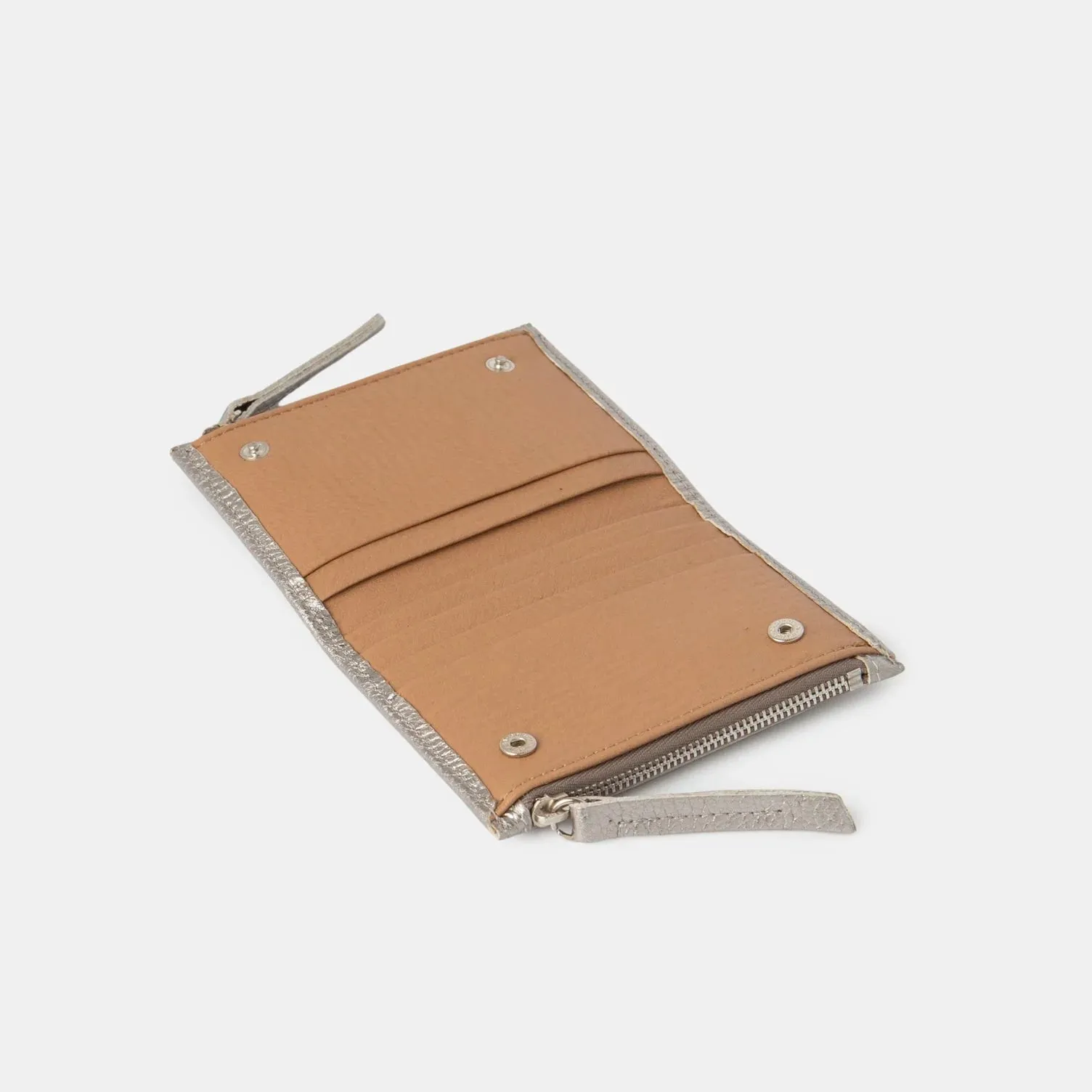 ANN KURZ Mini thin wallet nubuck taupe women
