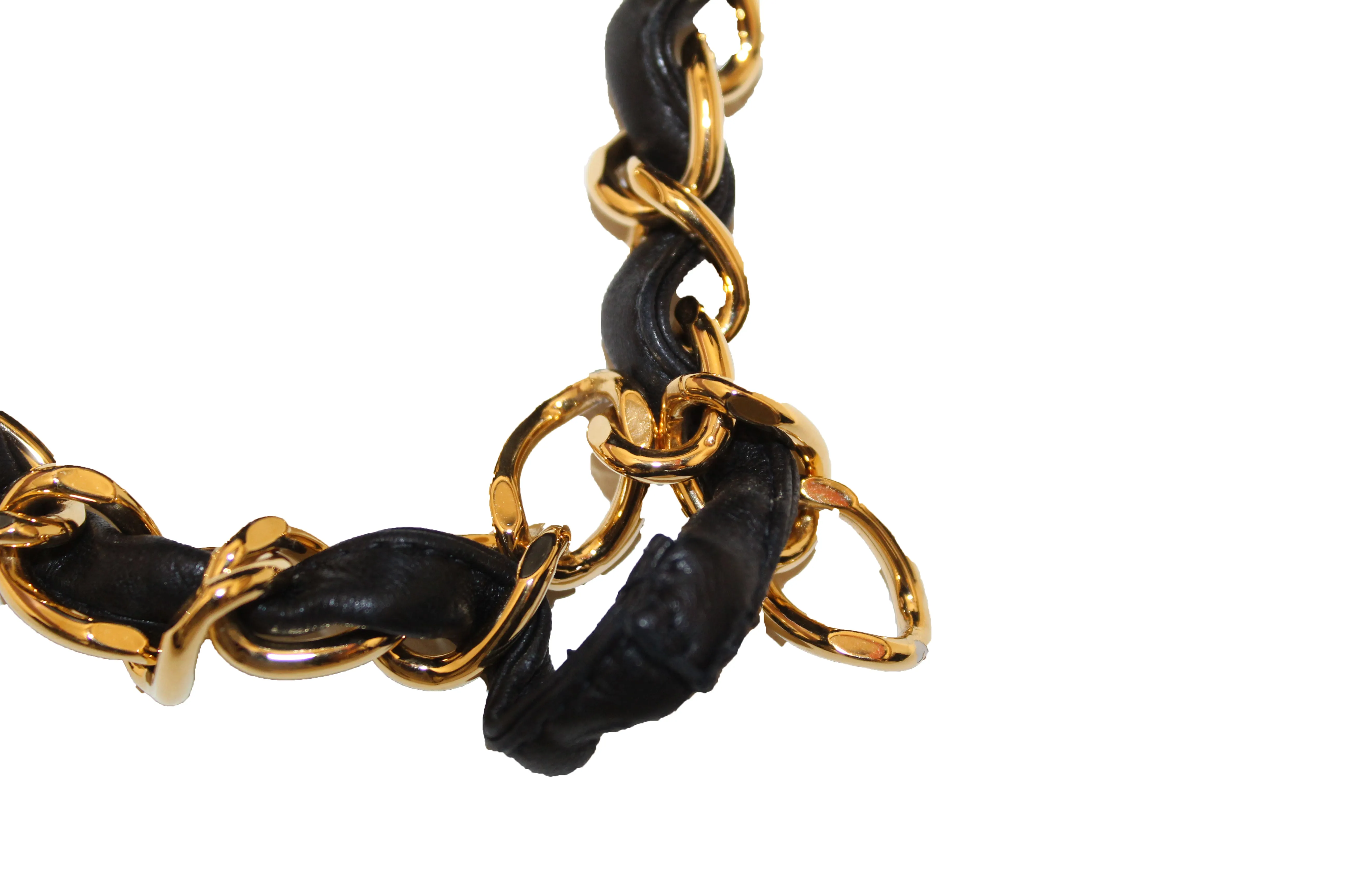 Authentic Chanel Vintage Black Lambskin Quilted Leather Jumbo Shoulder Chain Flap Bag