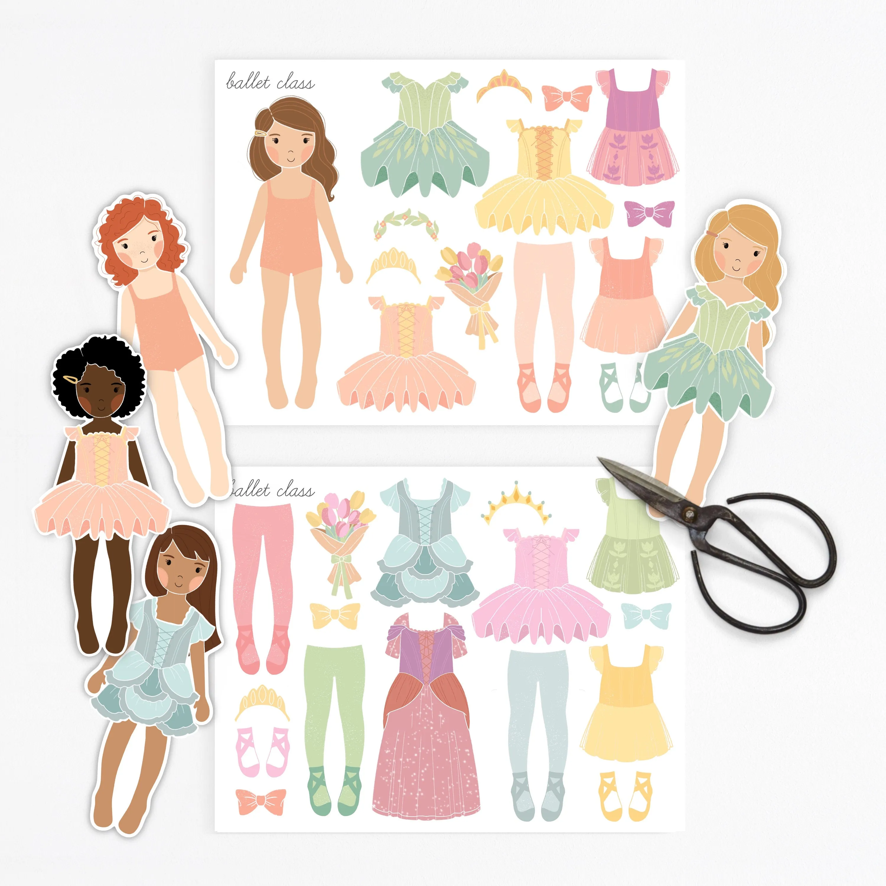 Ballerina Princess Paper Dolls | Digital Download