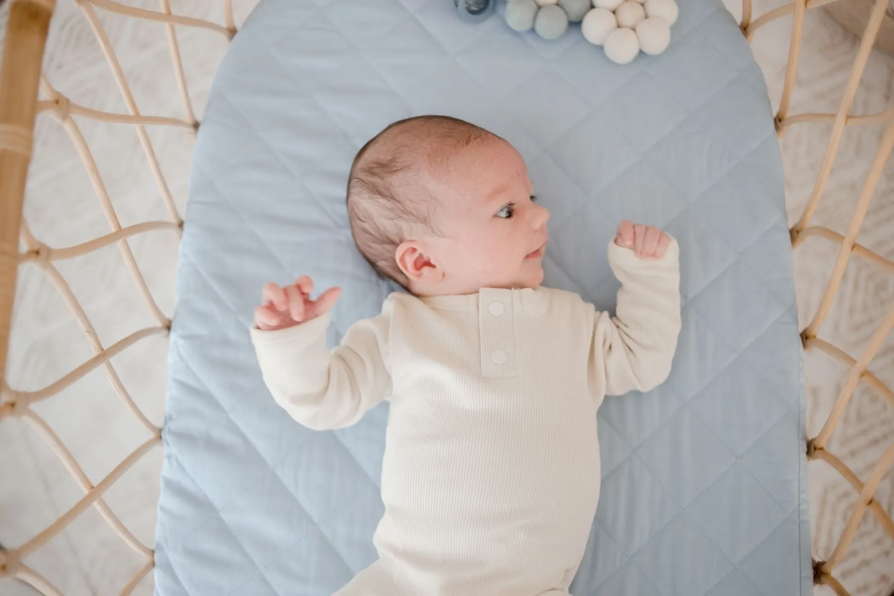 Bambella Designs Waterproof Bassinet Sheet/Change Mat Cover | Dusty Sky Blue