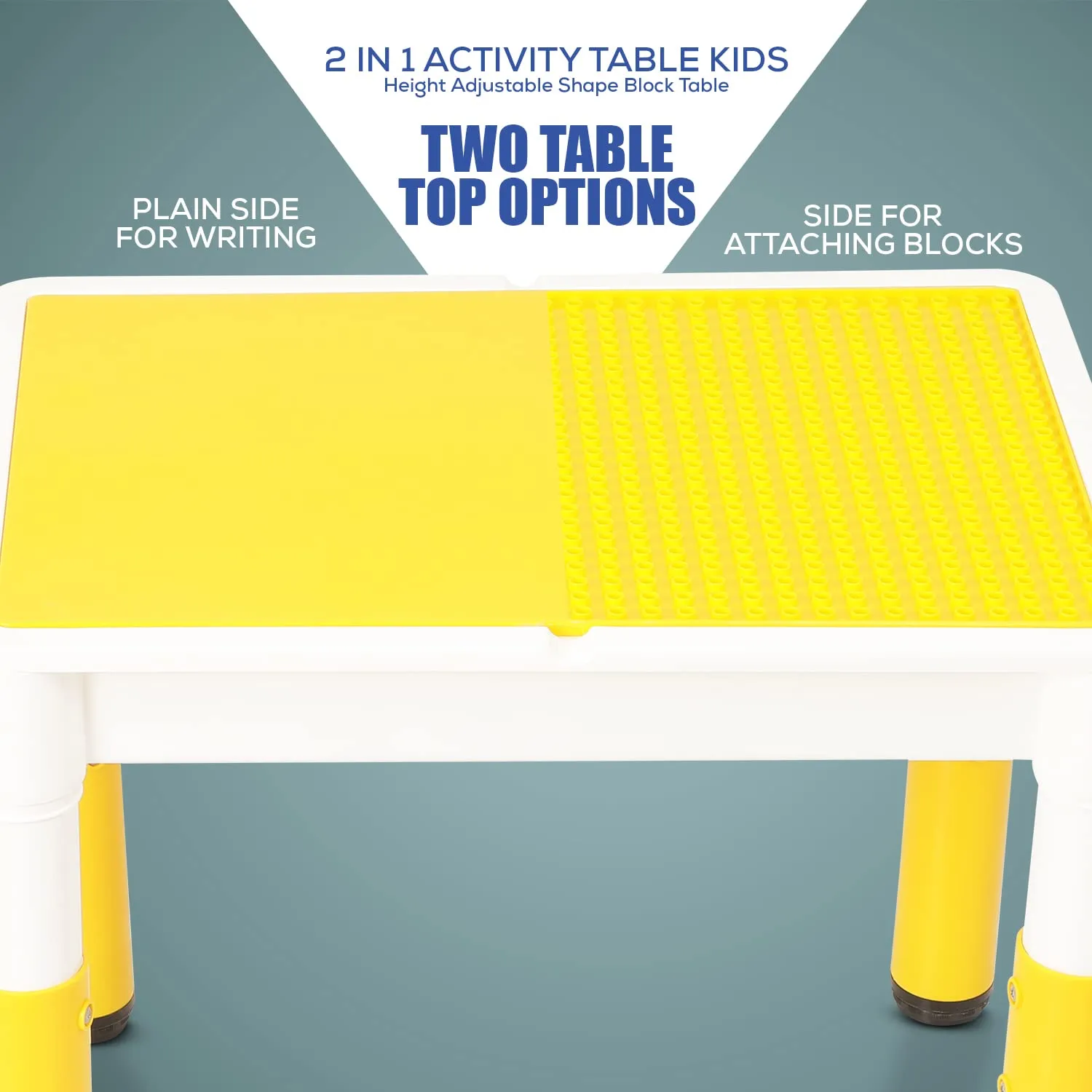 BAYBEE 2 in 1 Multi-Purpose Study Table for Kids, Writing & Block Fixing Double Side Table for Kids with Adjustable Height