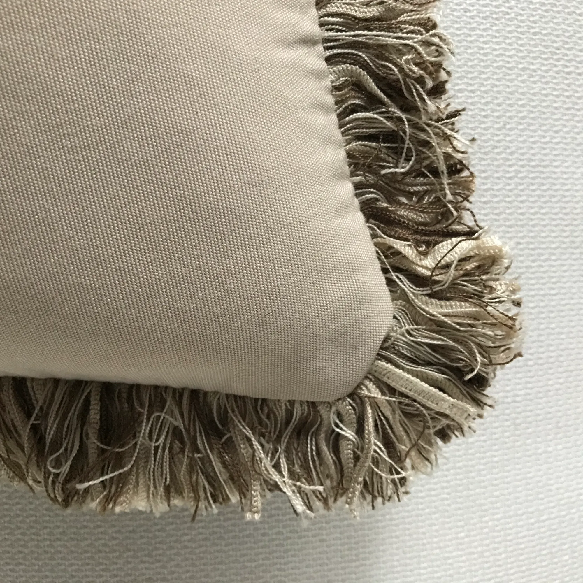 Beige Hand-Painted Botanical Outdoor Throw Pillow Cover 18x18