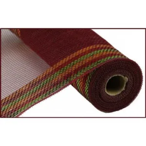 Border Stripe Metallic Mesh Burgundy Copper Mesh 10.5" x 10 YARD ROLL