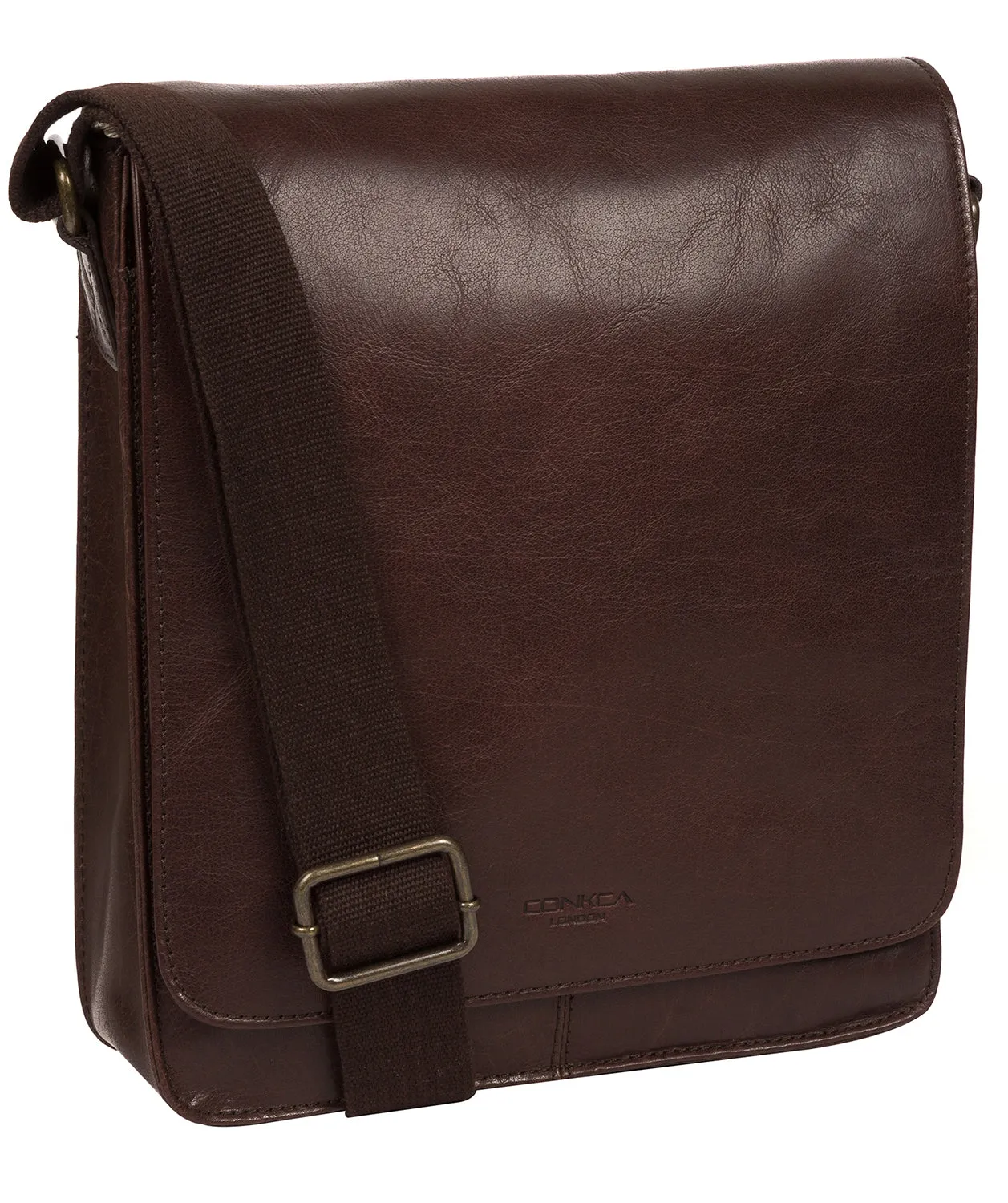 'Bowen' Dark Brown Leather Cross Body Bag