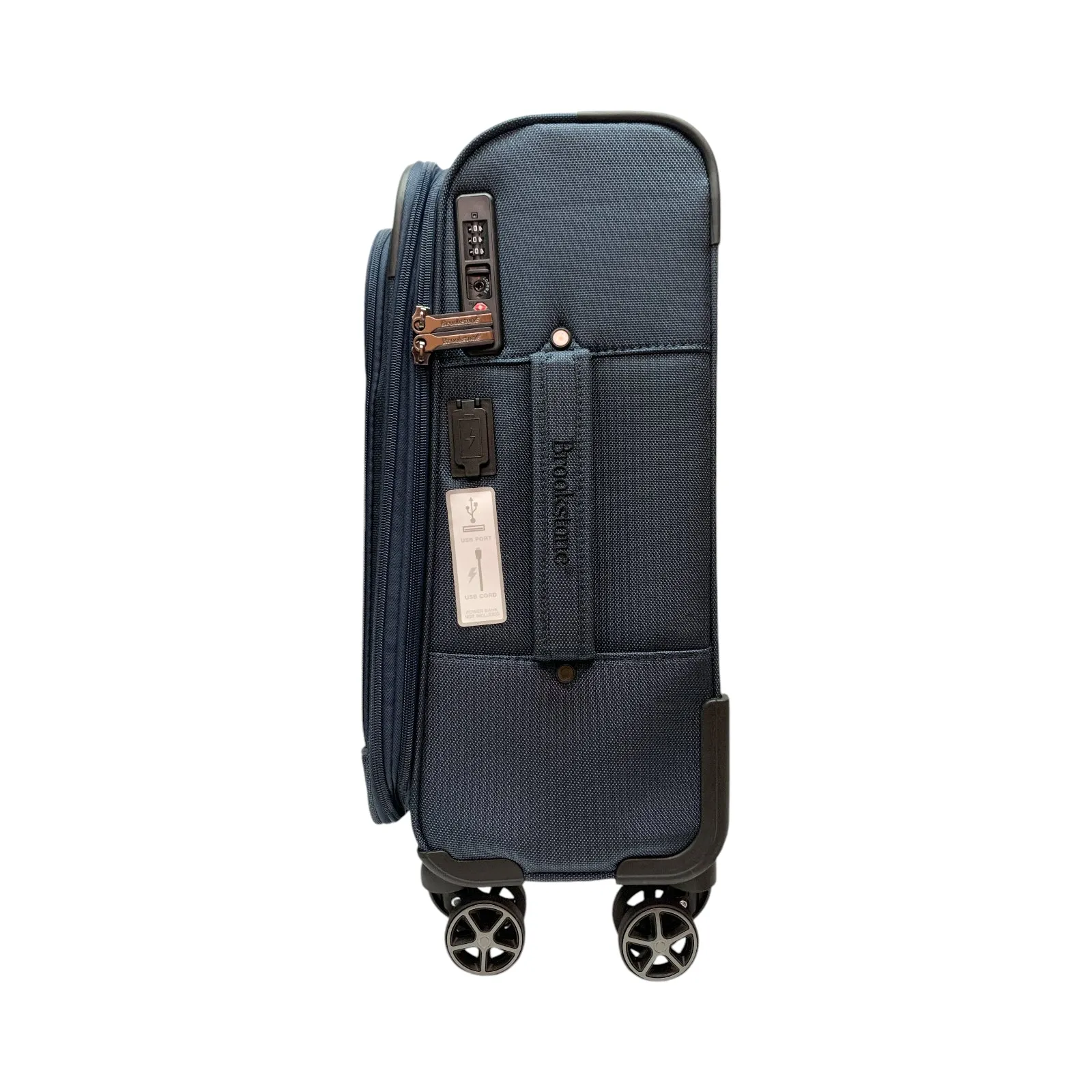 Brookstone Harbor 21" Collection Carry-On Spinner Suitcase, Navy, BR-EV-1121