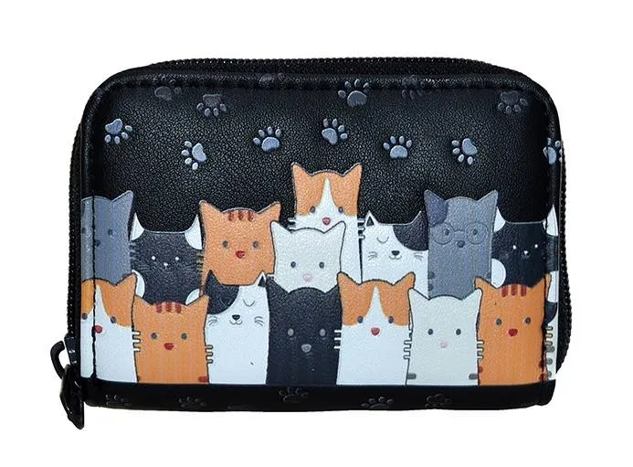 Cat Crowd Zipper Wallet Coin by Shagwear