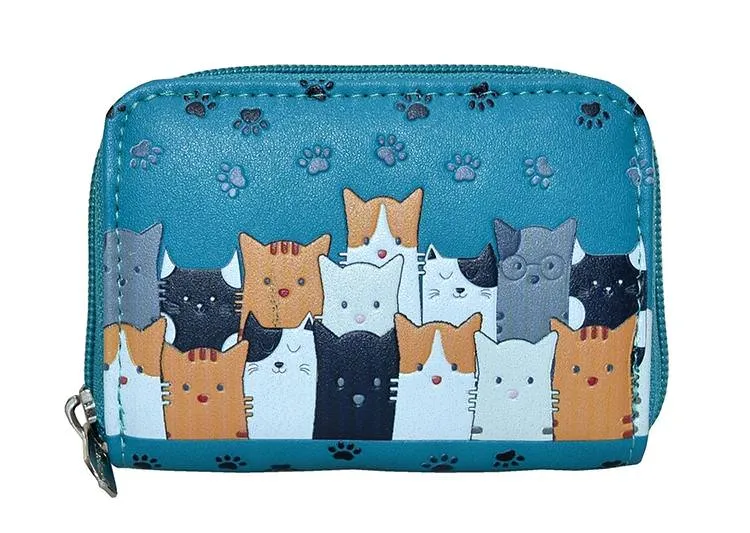 Cat Crowd Zipper Wallet Coin by Shagwear