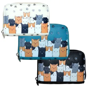Cat Crowd Zipper Wallet Coin by Shagwear
