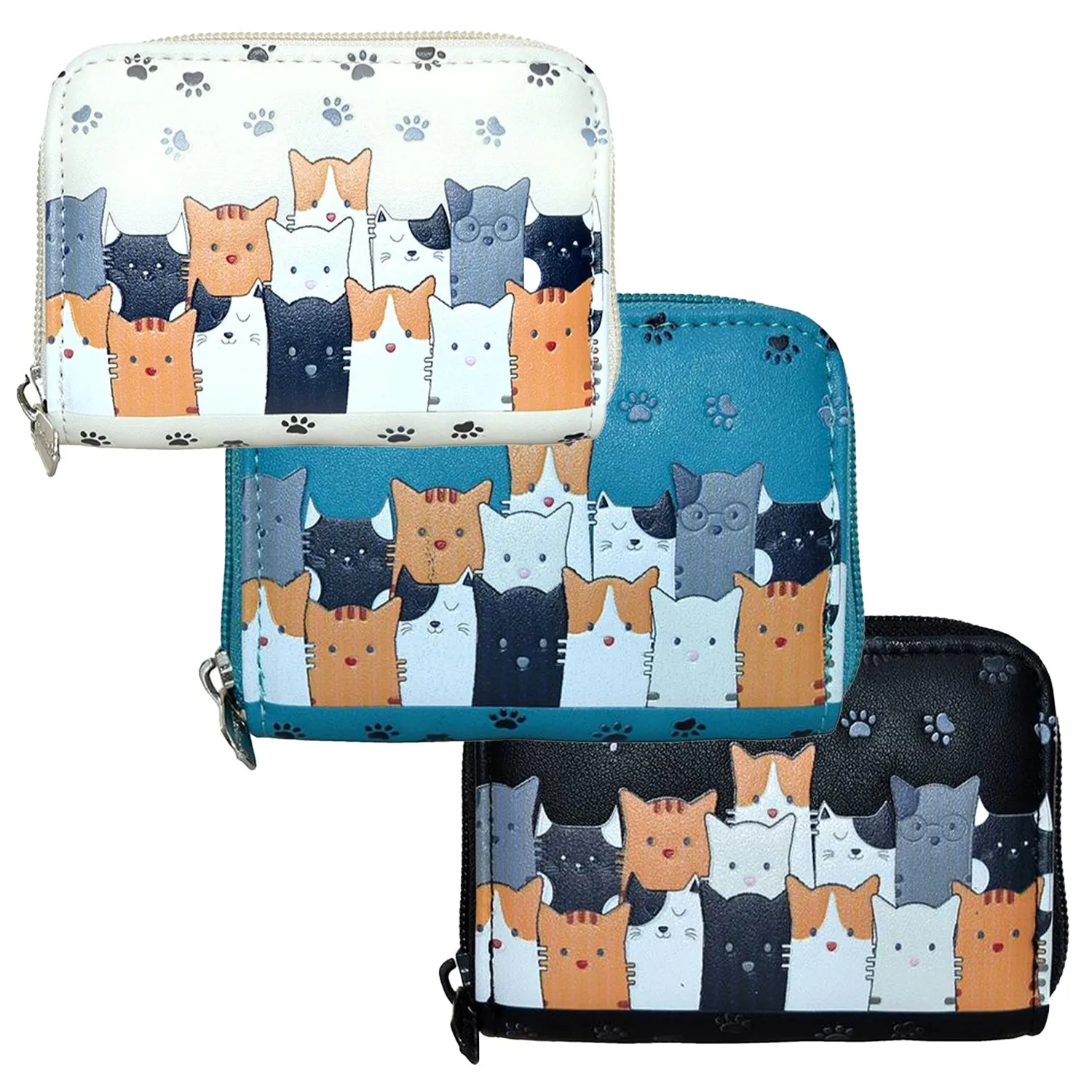 Cat Crowd Zipper Wallet Coin by Shagwear