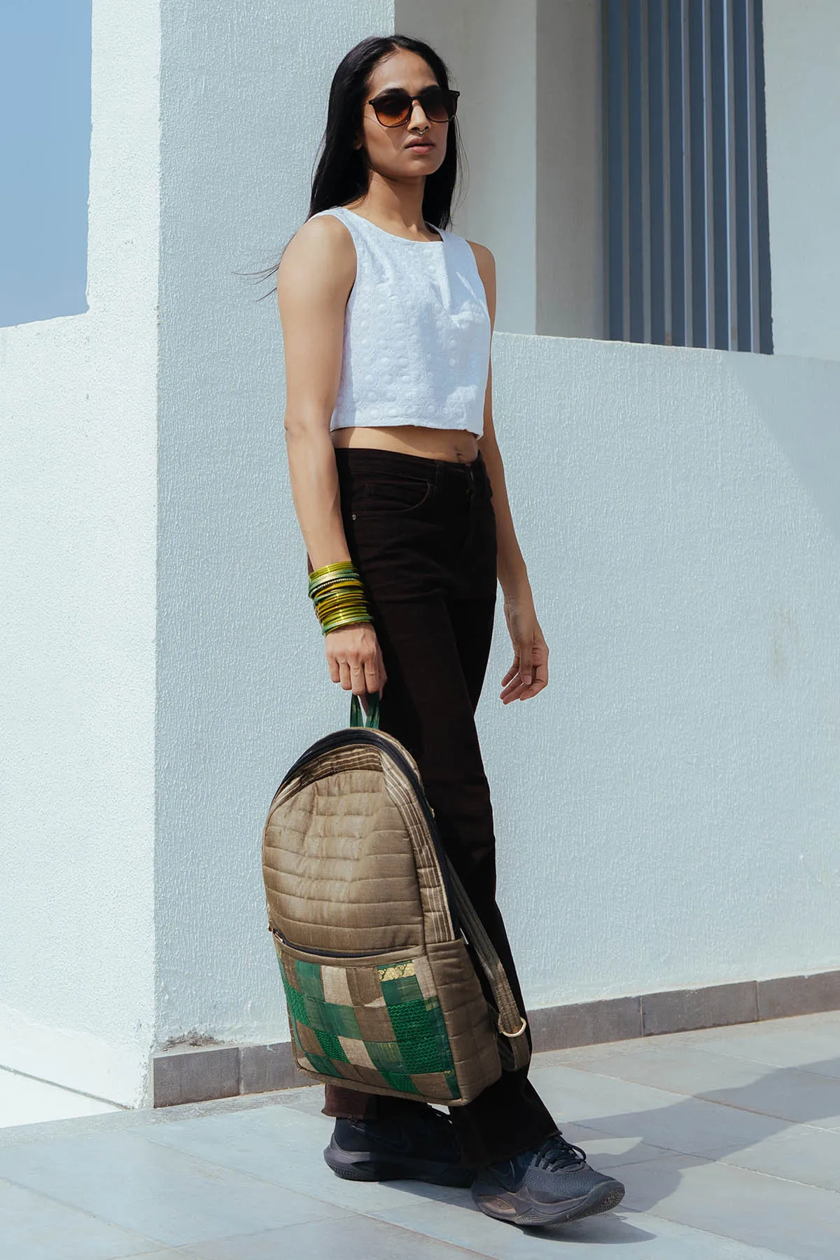 Cement Godhadi Patchwork Silk Bag