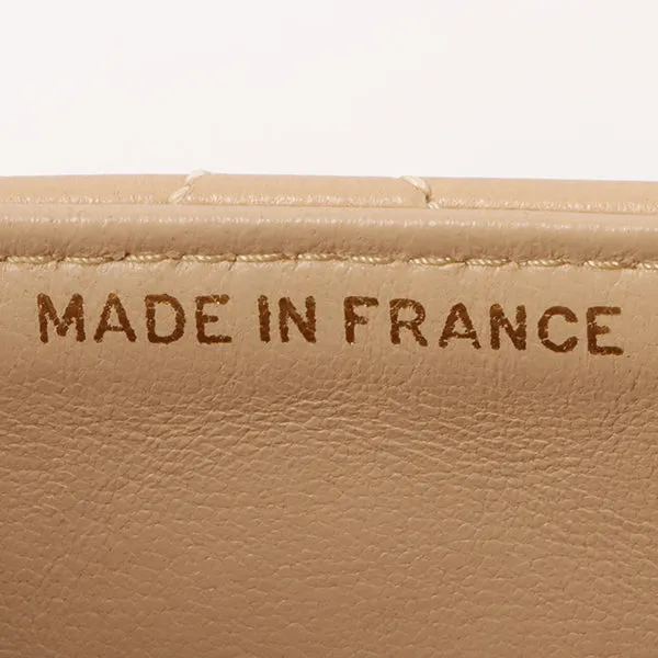 Chanel Around 1990 Made Edge Design Flap Turn-Lock Chain Bag Beige