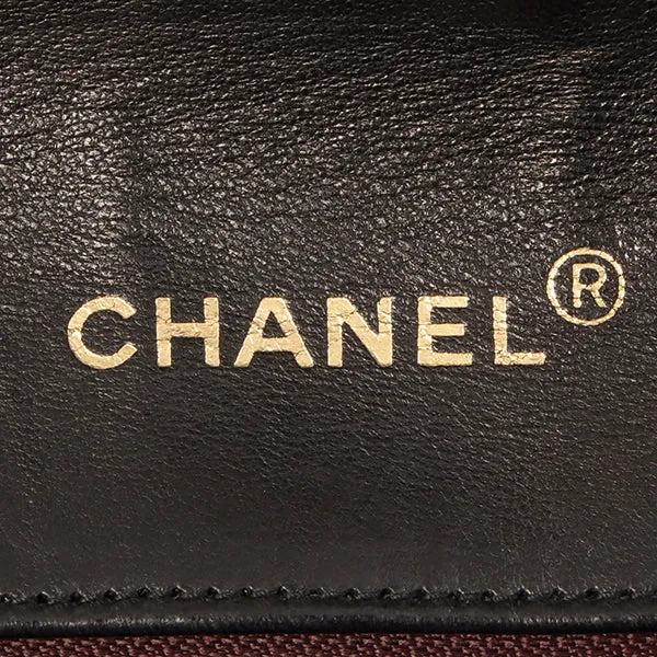 Chanel Around 1990 Made Edge Design Flap Turn-Lock Chain Bag Black/Red