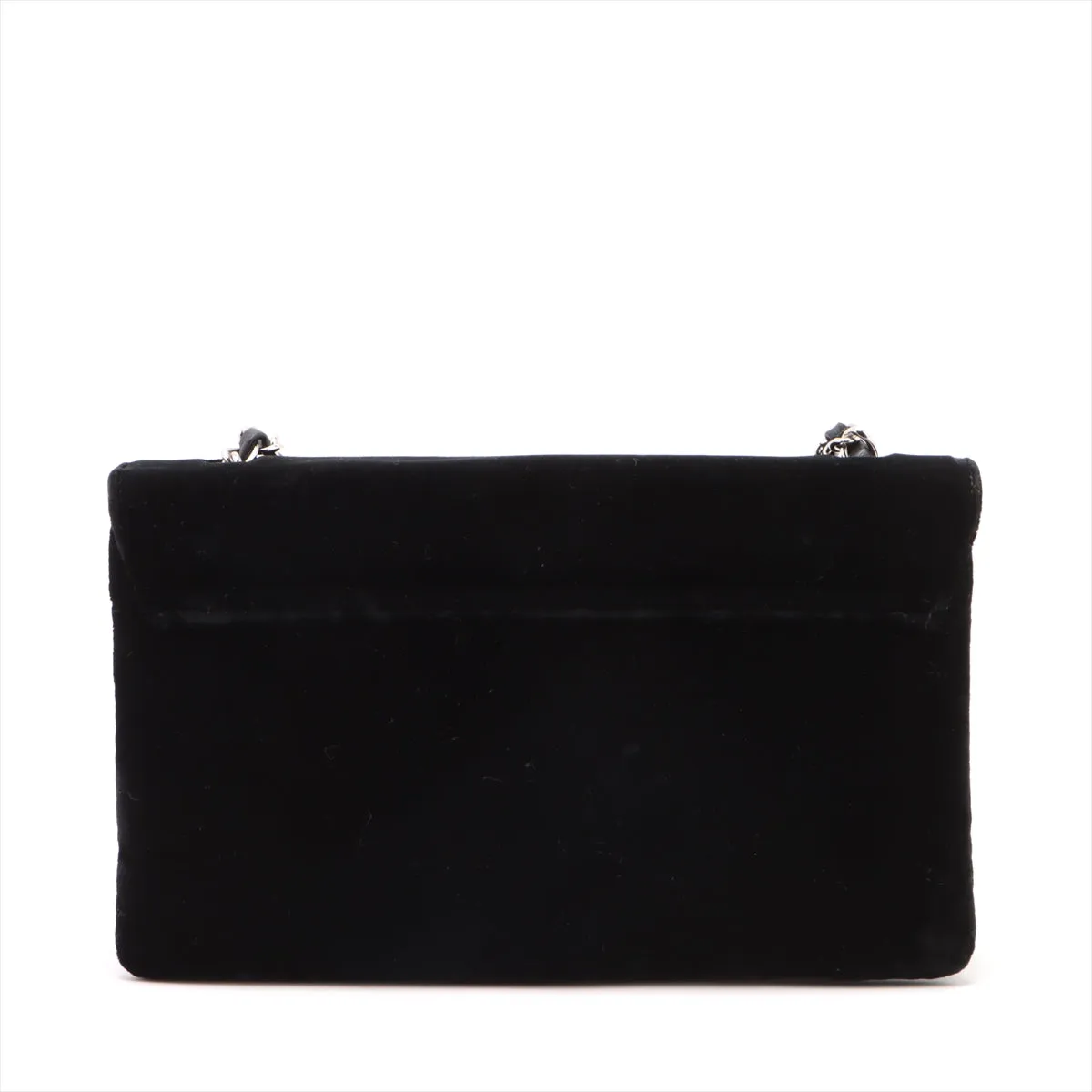 Chanel Camelia Belbet X Leather Chain Shoulder Bag Black Silver G