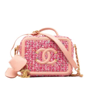 Chanel Coco Chain Shoulder Bag Pink Multicolor  Tweed  CHANEL