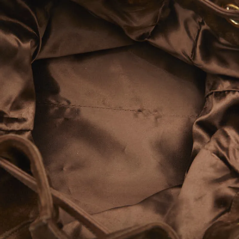 Chanel Coco Close Chain Shoulder Bag Brown Suede  Chanel
