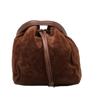 Chanel Coco Close Chain Shoulder Bag Brown Suede  Chanel