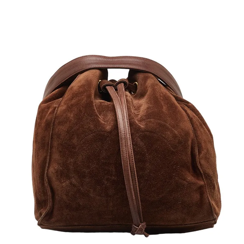 Chanel Coco Close Chain Shoulder Bag Brown Suede  Chanel