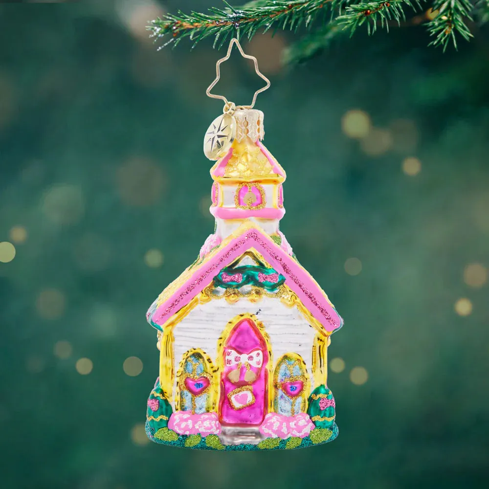 Charming Wedding Chapel Gem Ornament