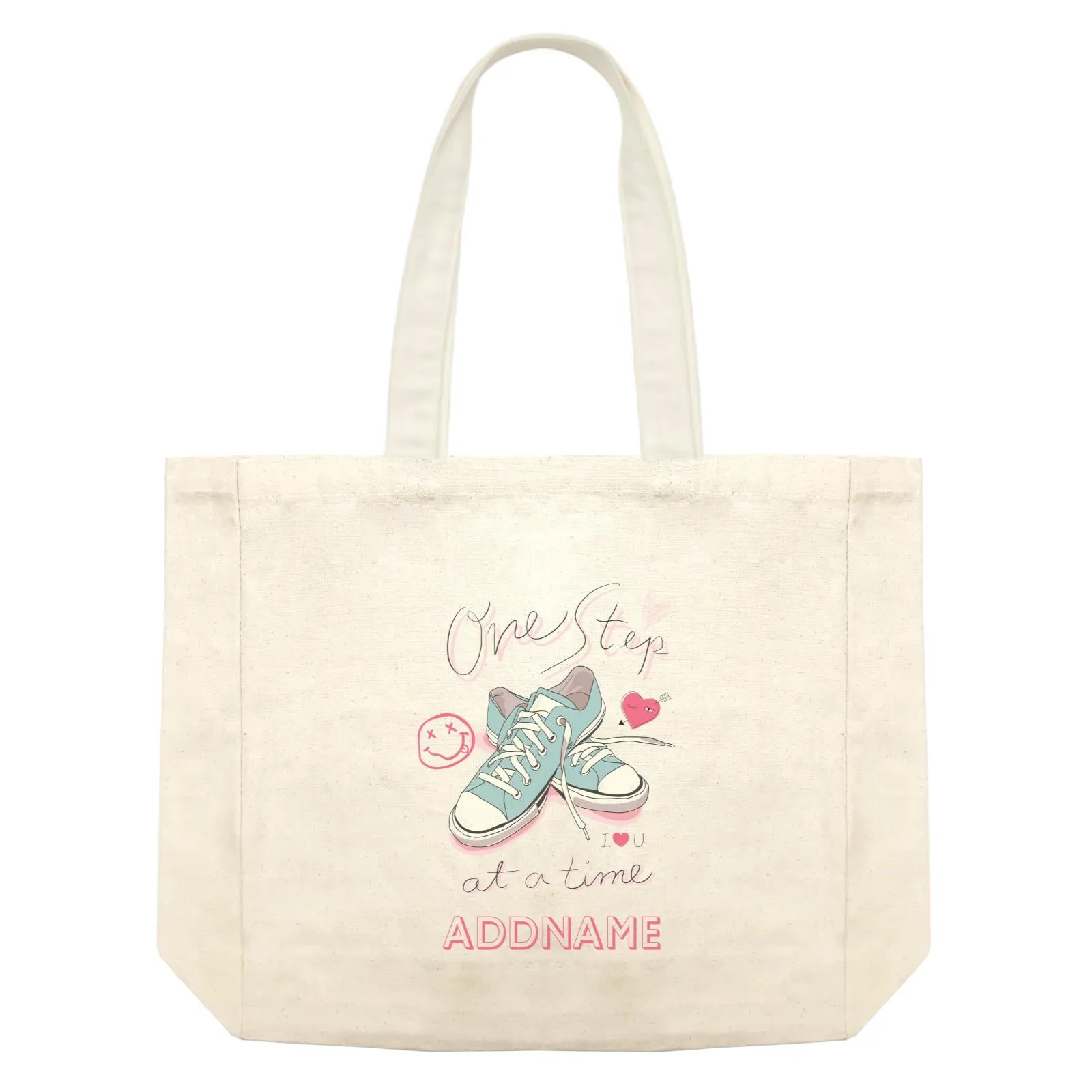 Chic Sneakers One Step At a Time With Addname Shopping Bag