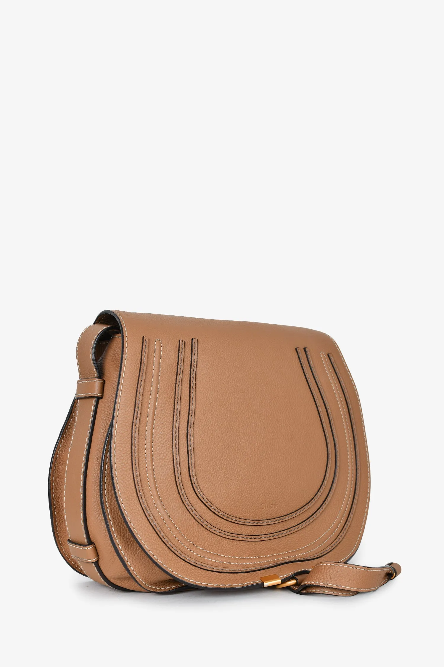 Chloe Brown Leather Large Marcie Crossbody