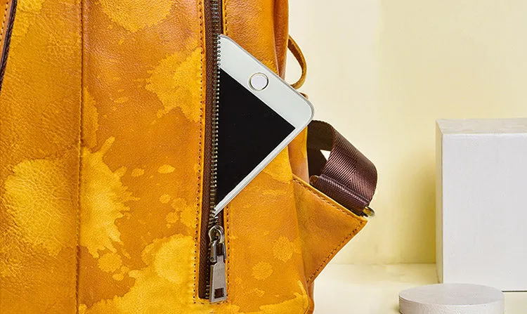 Cool Genuine Leather Backpack Purse Ladies Rucksack For Women