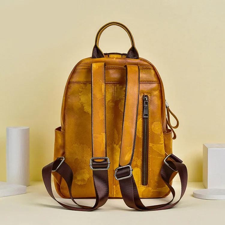 Cool Genuine Leather Backpack Purse Ladies Rucksack For Women