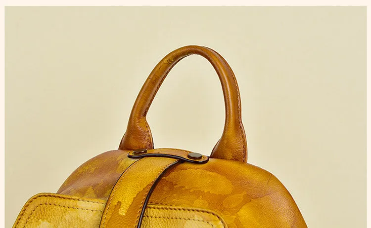 Cool Genuine Leather Backpack Purse Ladies Rucksack For Women