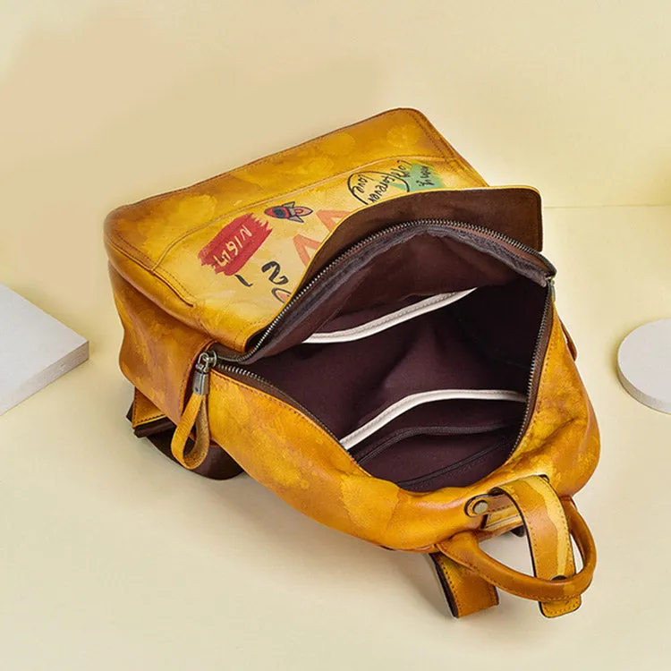 Cool Genuine Leather Backpack Purse Ladies Rucksack For Women