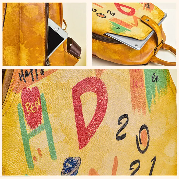 Cool Genuine Leather Backpack Purse Ladies Rucksack For Women