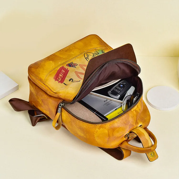 Cool Genuine Leather Backpack Purse Ladies Rucksack For Women