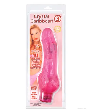 Crystal Caribbean #3 Waterproof Jelly Vibe - 10 Function Pink