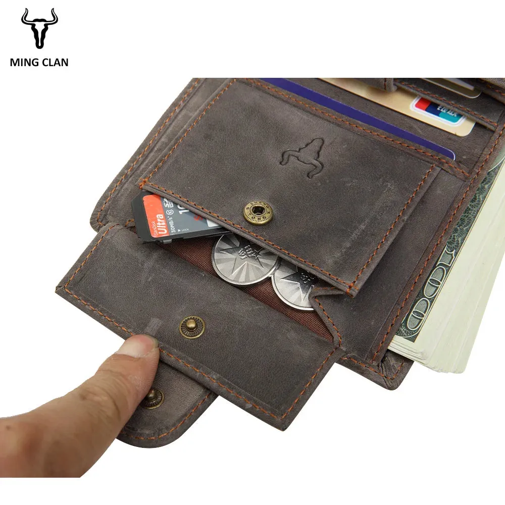 Designer Leather Wallet for Men: RFID Protection, Coin Purse, Flip ID, Credit Card Holder, and Hidden Pocket