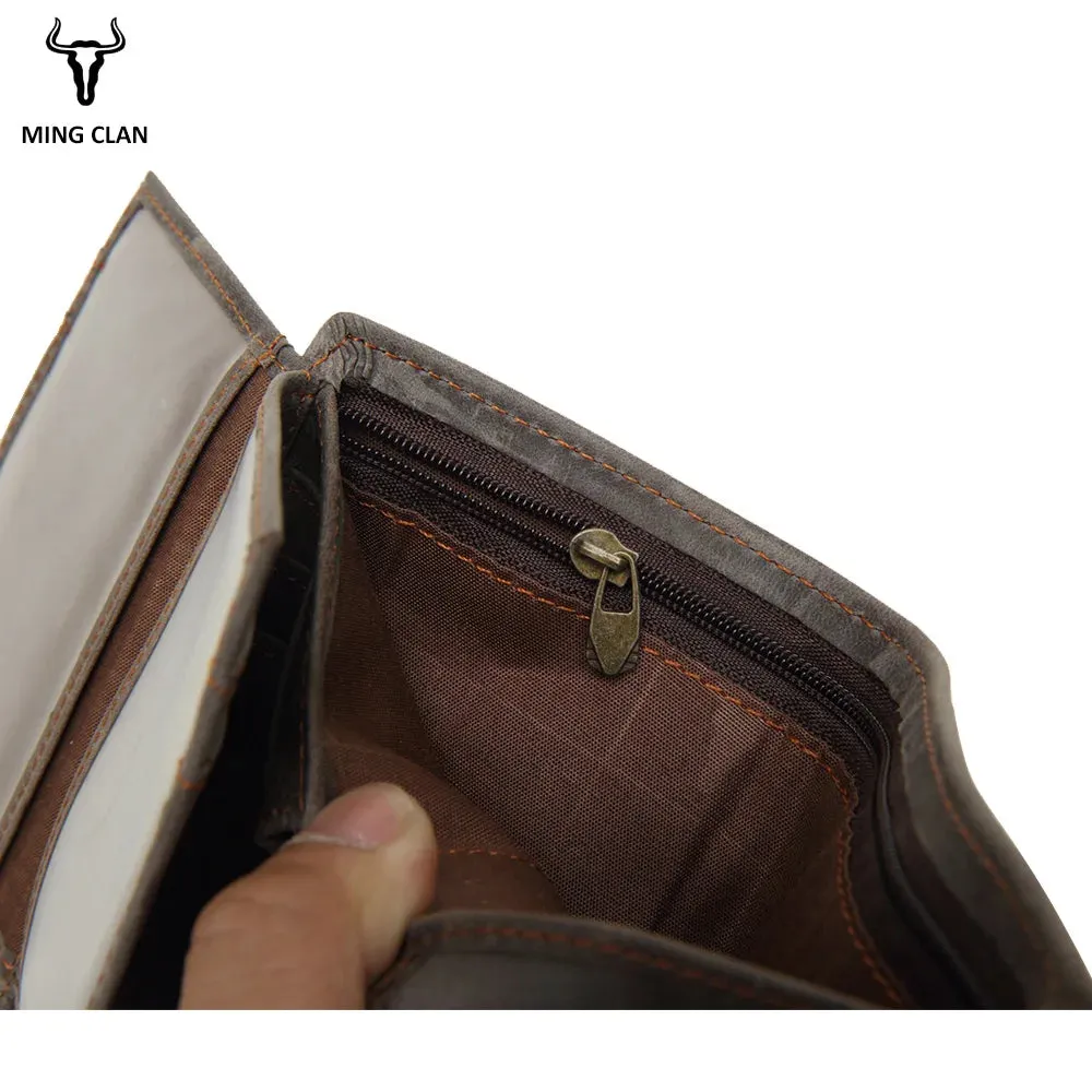Designer Leather Wallet for Men: RFID Protection, Coin Purse, Flip ID, Credit Card Holder, and Hidden Pocket