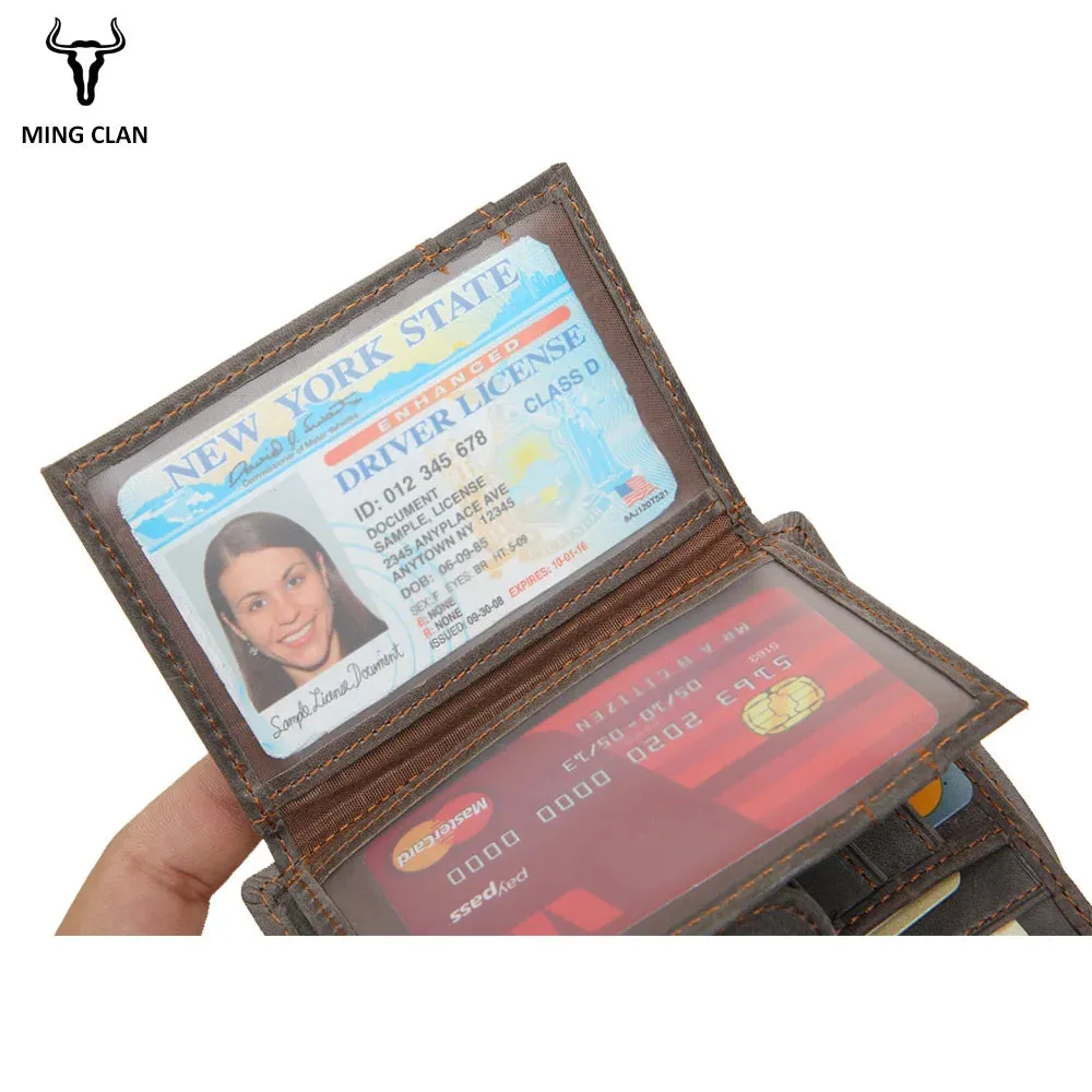 Designer Leather Wallet for Men: RFID Protection, Coin Purse, Flip ID, Credit Card Holder, and Hidden Pocket