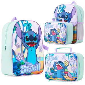 Disney Stitch School Bags for Girls with Detachable Lunch Bag
