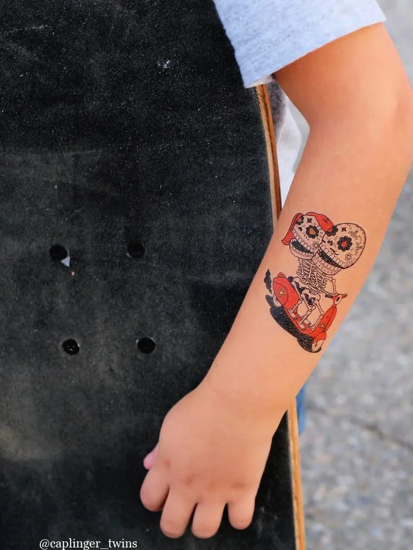 Ducky Street Skeletons Temporary Tattoos